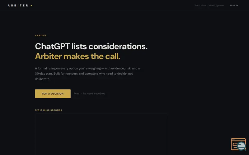 Screenshot of Arbiter
