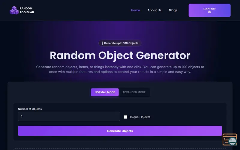 Screenshot of Random Tools Lab