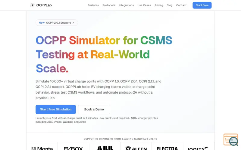 Screenshot of OCPPLab