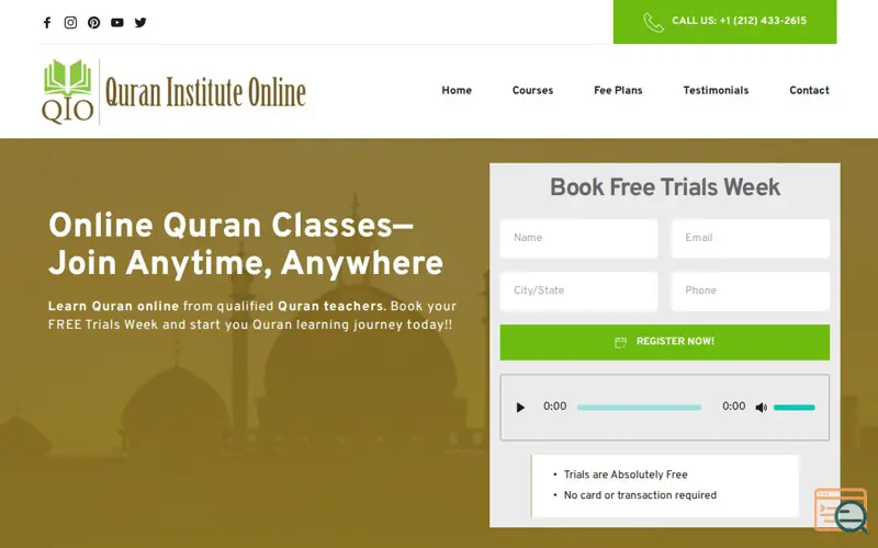 Screenshot of Quran Institute Online US