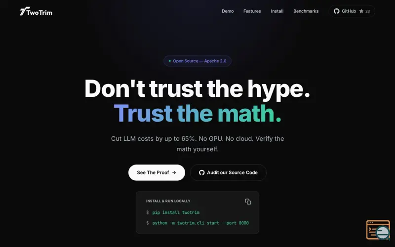 Screenshot of TwoTrim 
