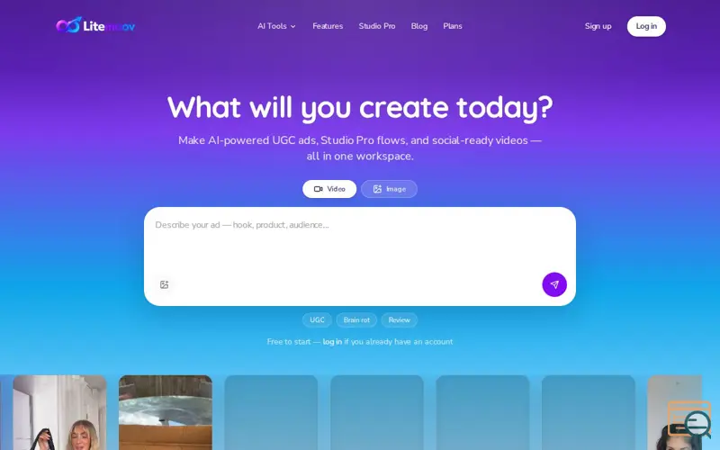 Screenshot of LiteMoov AI