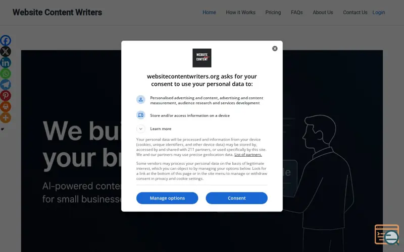 Screenshot of Website Content Writers