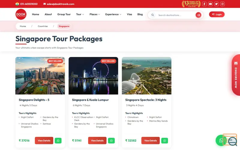 Screenshot of Dook – Singapore Tour Packages