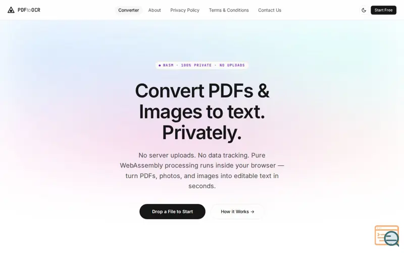 Screenshot of PDF to OCR