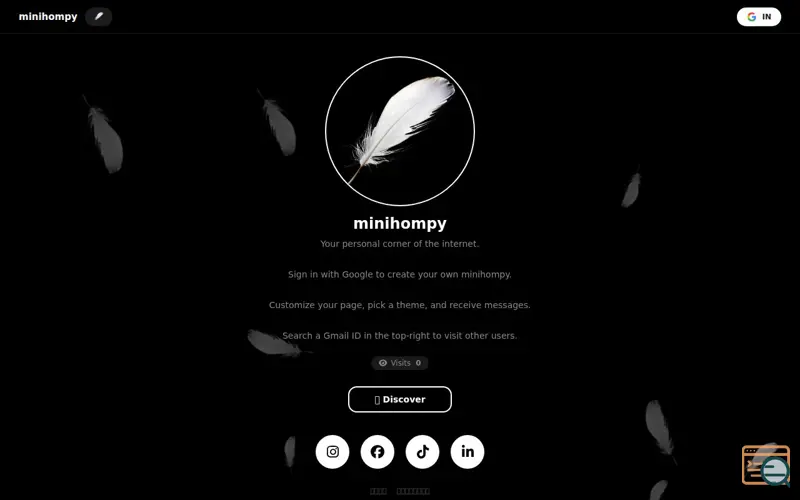 Screenshot of minihompy