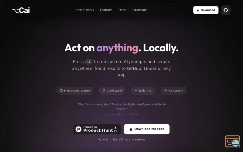 Screenshot of Cai