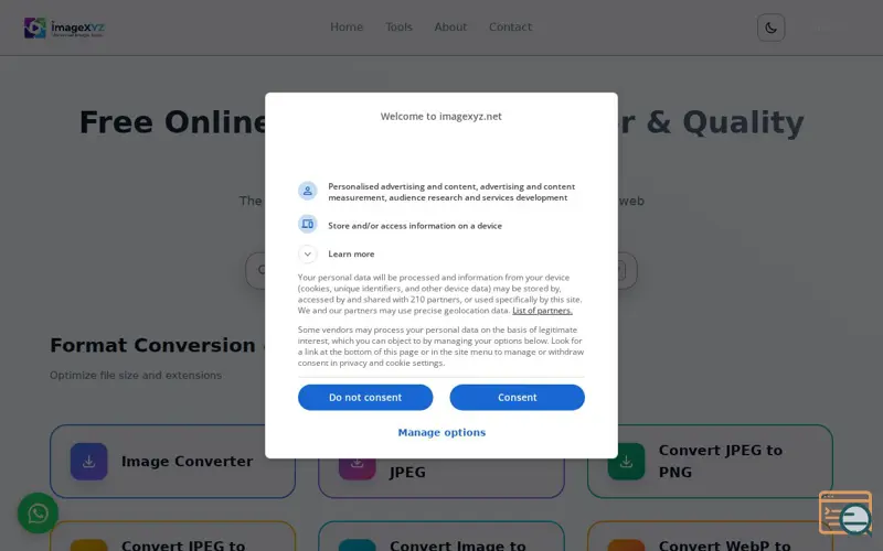 Screenshot of ImageXyz
