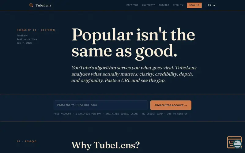 Screenshot of TubeLens