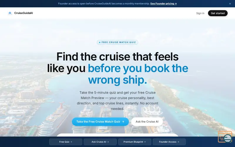 Screenshot of CruiseGuideAI