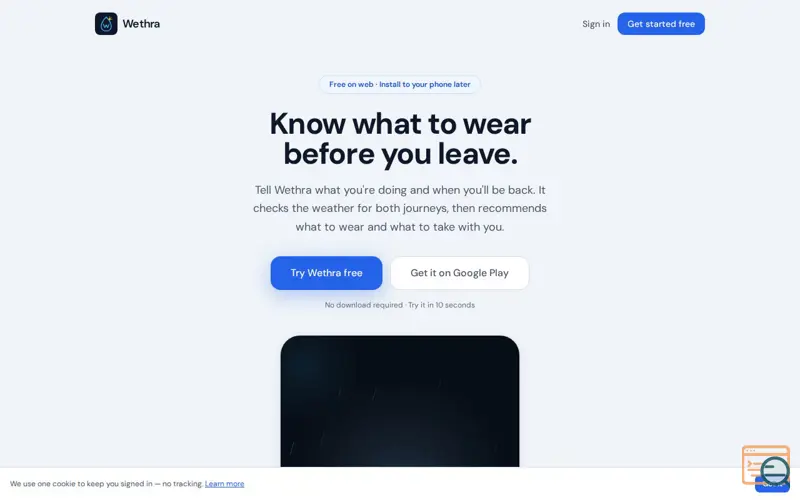 Screenshot of Wethra