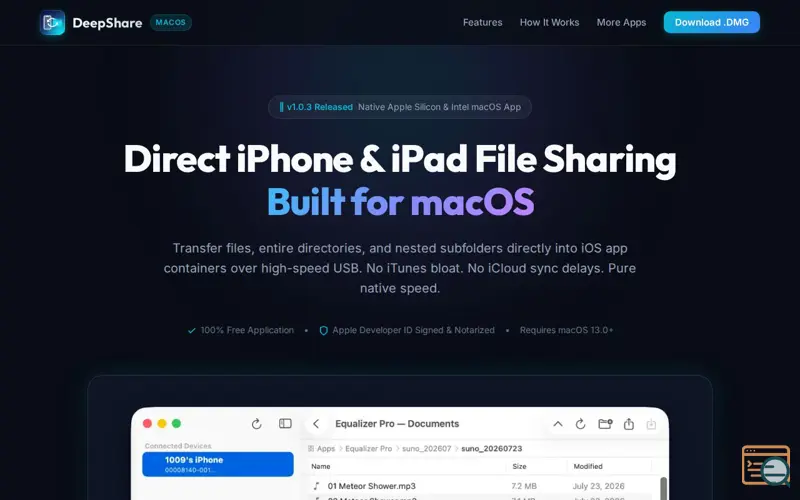 Screenshot of DeepShare