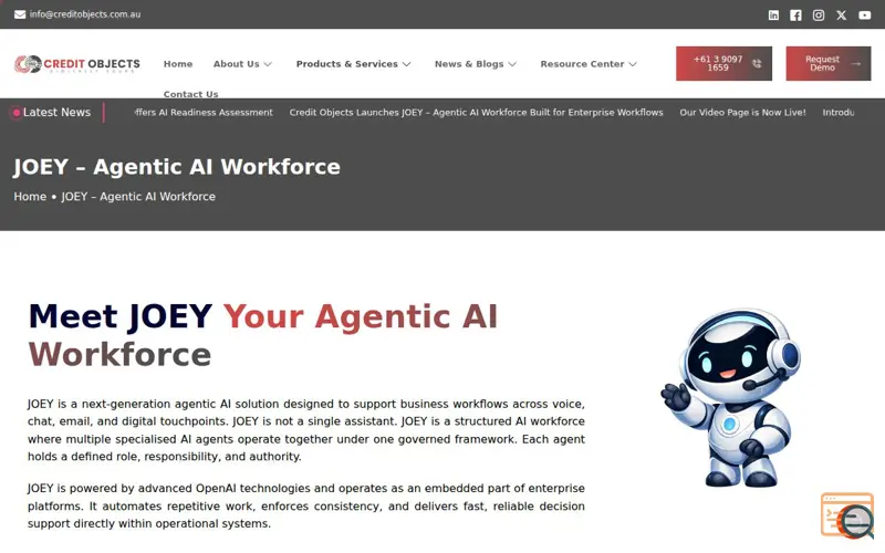 Screenshot of JOEY – Agentic AI Workforce