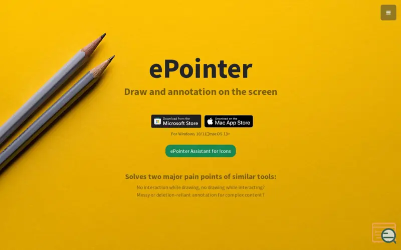 Screenshot of ePointer, a launch using Bootstrap