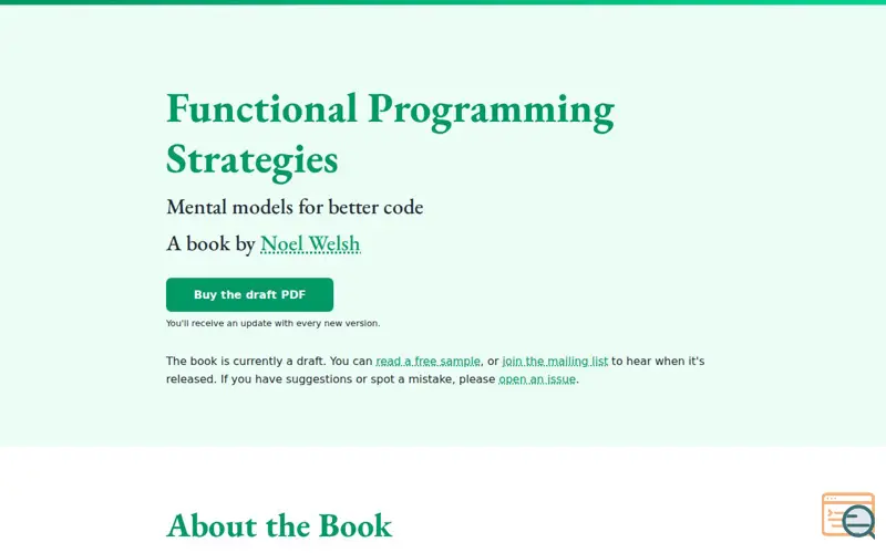 Screenshot of Functional Programming Strategies, the book I'm working on