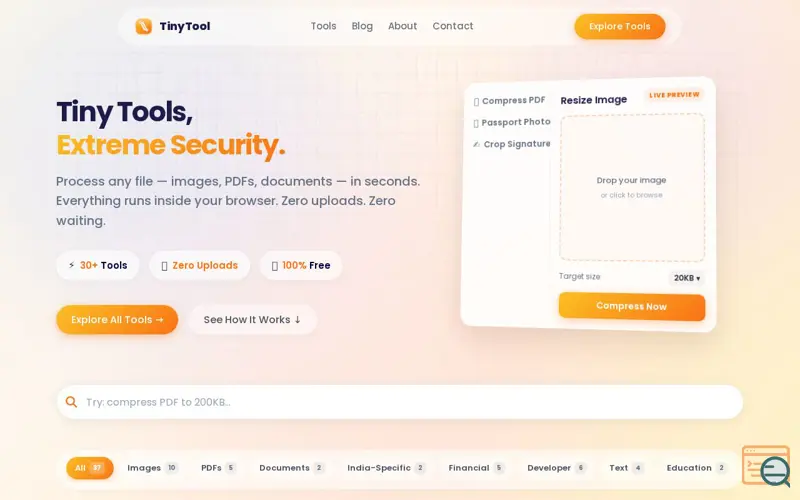 Screenshot of Tiny tools