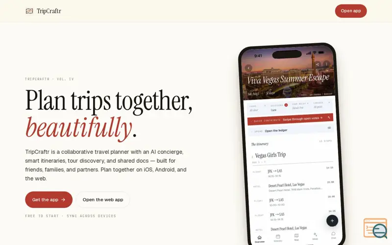 Screenshot of TripCraftr