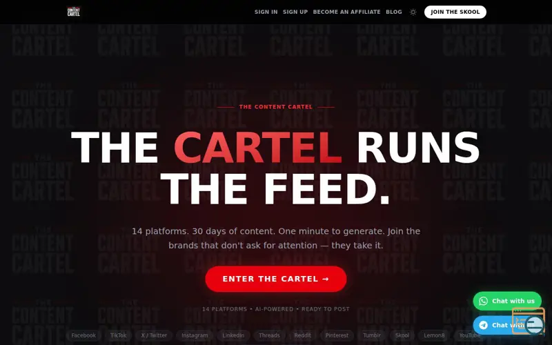 Screenshot of The Content Cartel