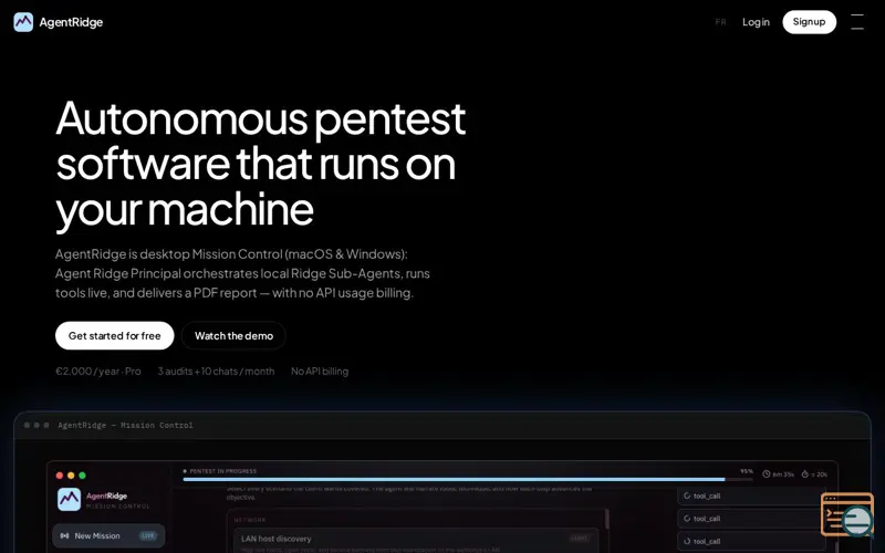 Screenshot of AgentRidge
