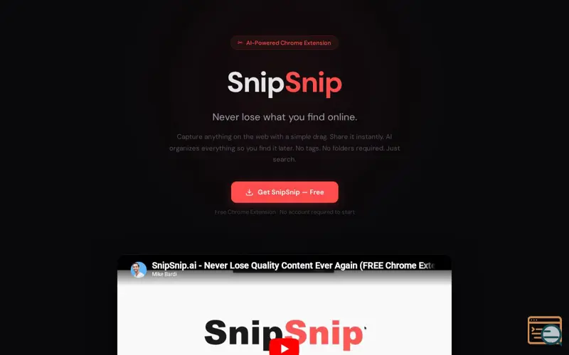 Screenshot of SnipSnip.ai