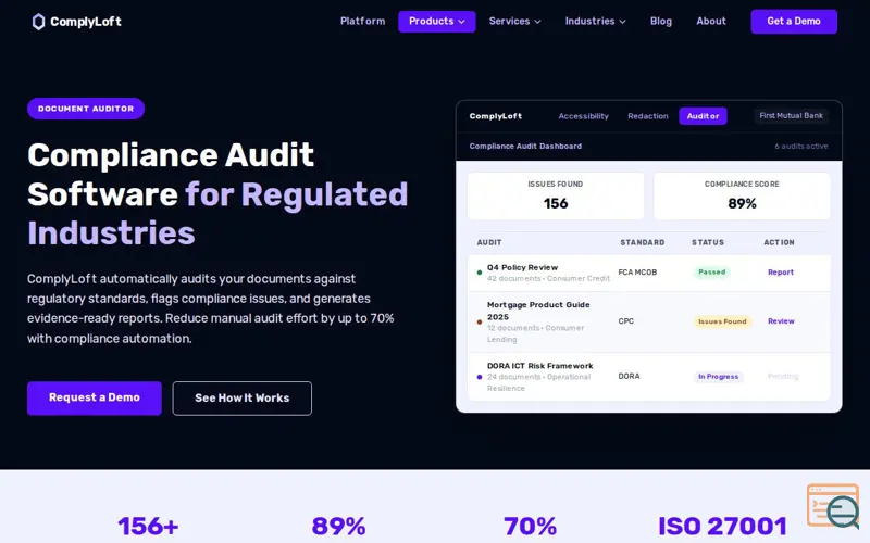 Screenshot of ComplyLoft Auditor