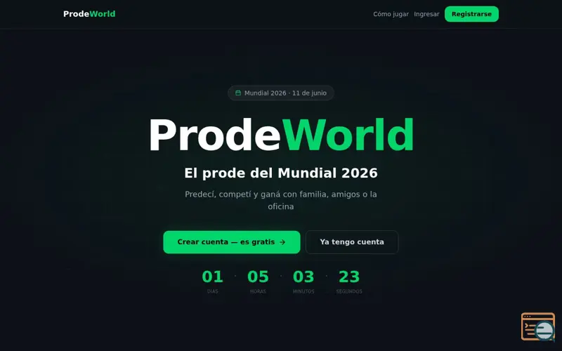 Screenshot of ProdeWorld