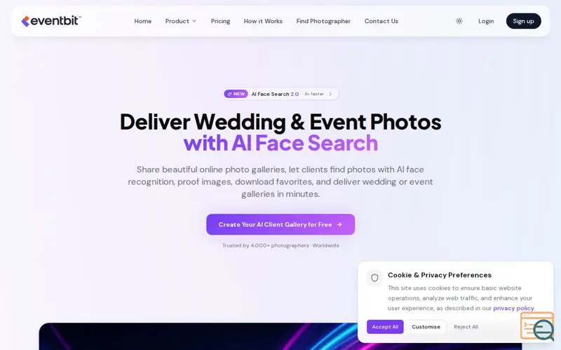 Screenshot of EventBit, a launch using AiSensy