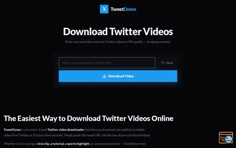 Screenshot of Tweetdown