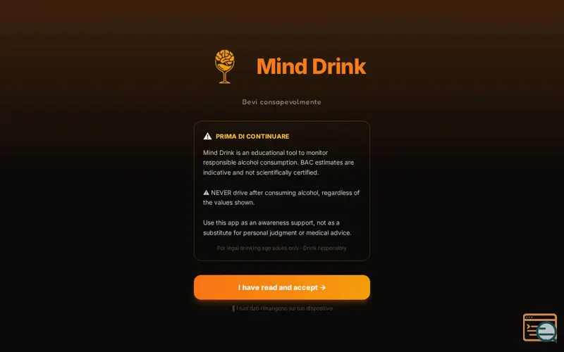 Screenshot of MindDrink