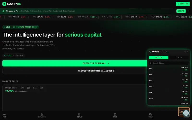 Screenshot of EquityOS
