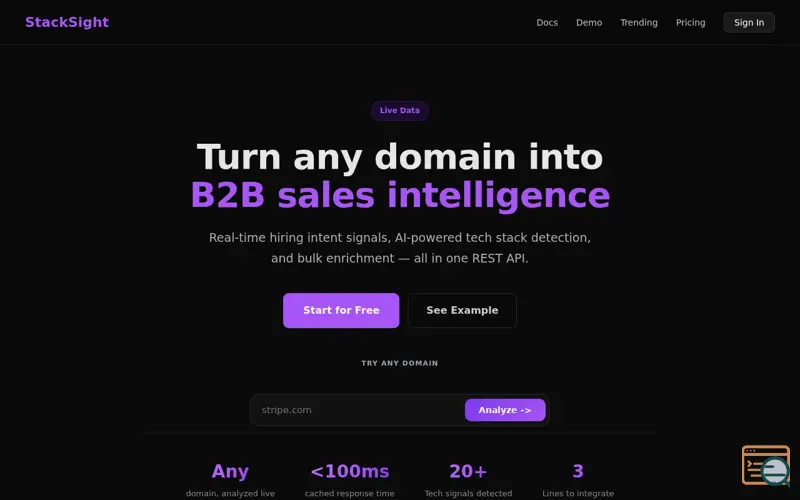 Screenshot of StackSight