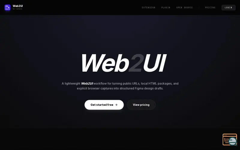 Screenshot of Web2UI 
