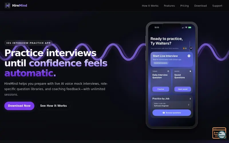 Screenshot of HireMind: AI Interview Coach