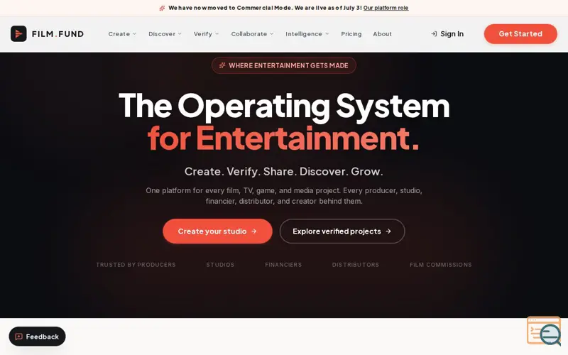 Screenshot of The Operating System for Entertainment.
