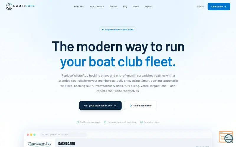 Screenshot of Booking & Management for Boat Clubs