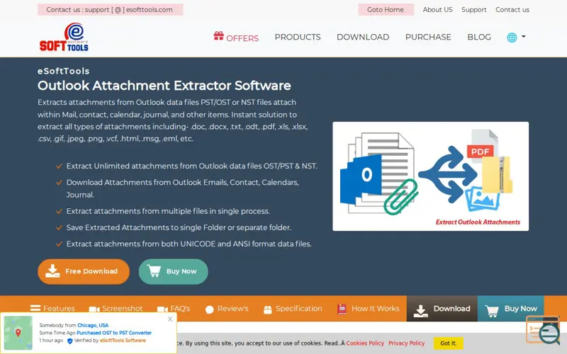Screenshot of Outlook Attachment Extractor to Download