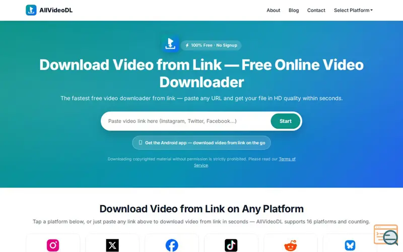 Screenshot of AllVideoDL