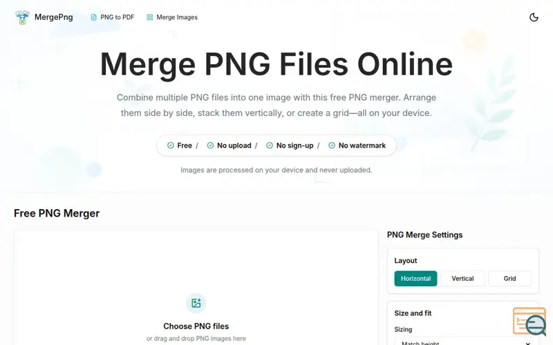 Screenshot of MergePng