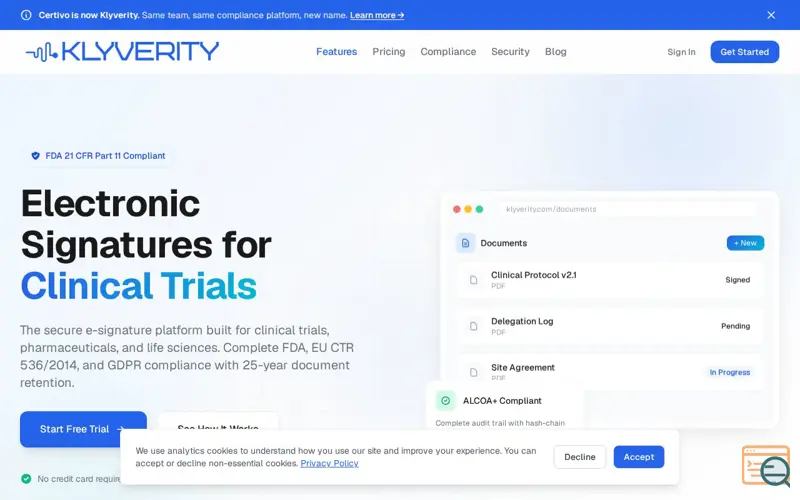 Screenshot of Klyverity