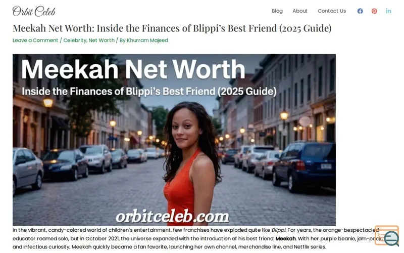 Screenshot of orbitceleb.com
