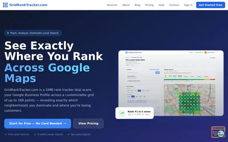 Screenshot of GridRankTracker.com