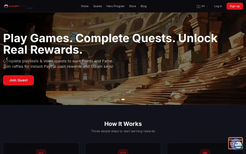 Screenshot of PlaytestQuest