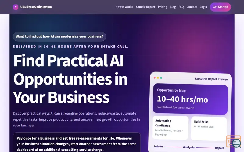 Screenshot of AI Business Optimization