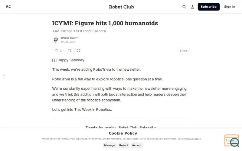 Screenshot of Robotclub