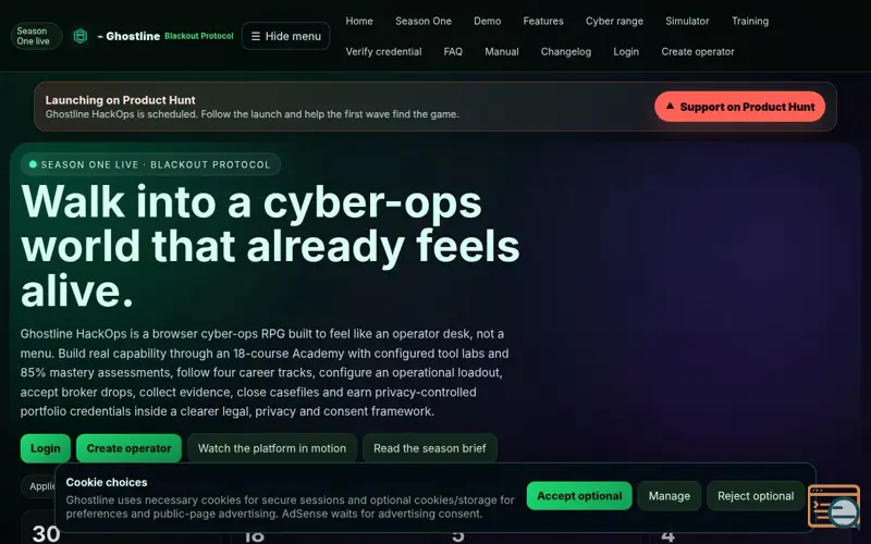 Screenshot of Ghostline HackOps