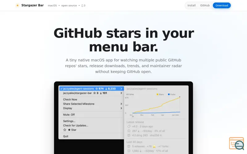 Screenshot of Stargazer Bar