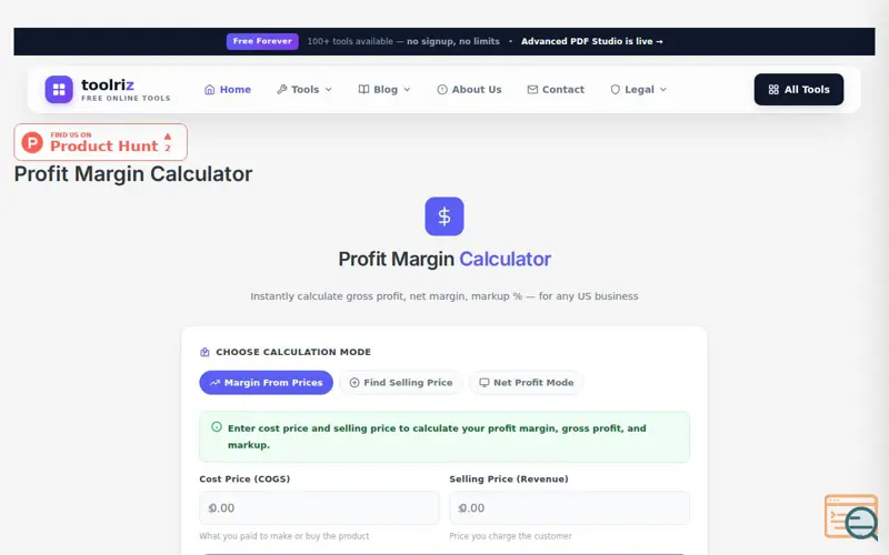 Screenshot of Toolriz
