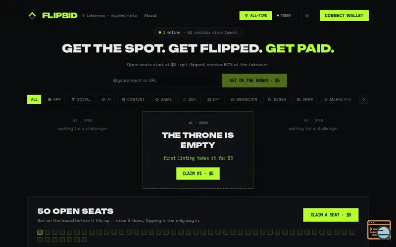 Screenshot of FlipBid