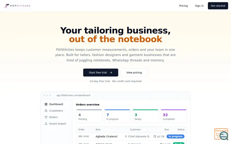 Screenshot of FittStitches