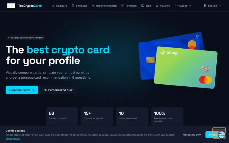 Screenshot of Topcryptocards